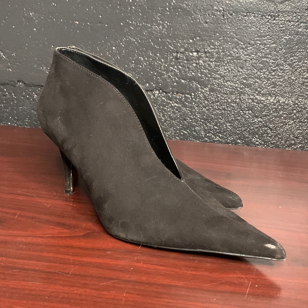Black Suede Heeled Booties